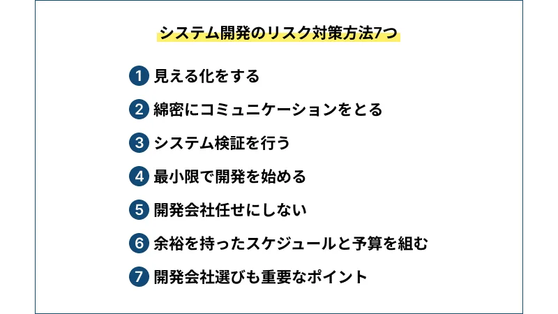 システム開発のリスク対策方法